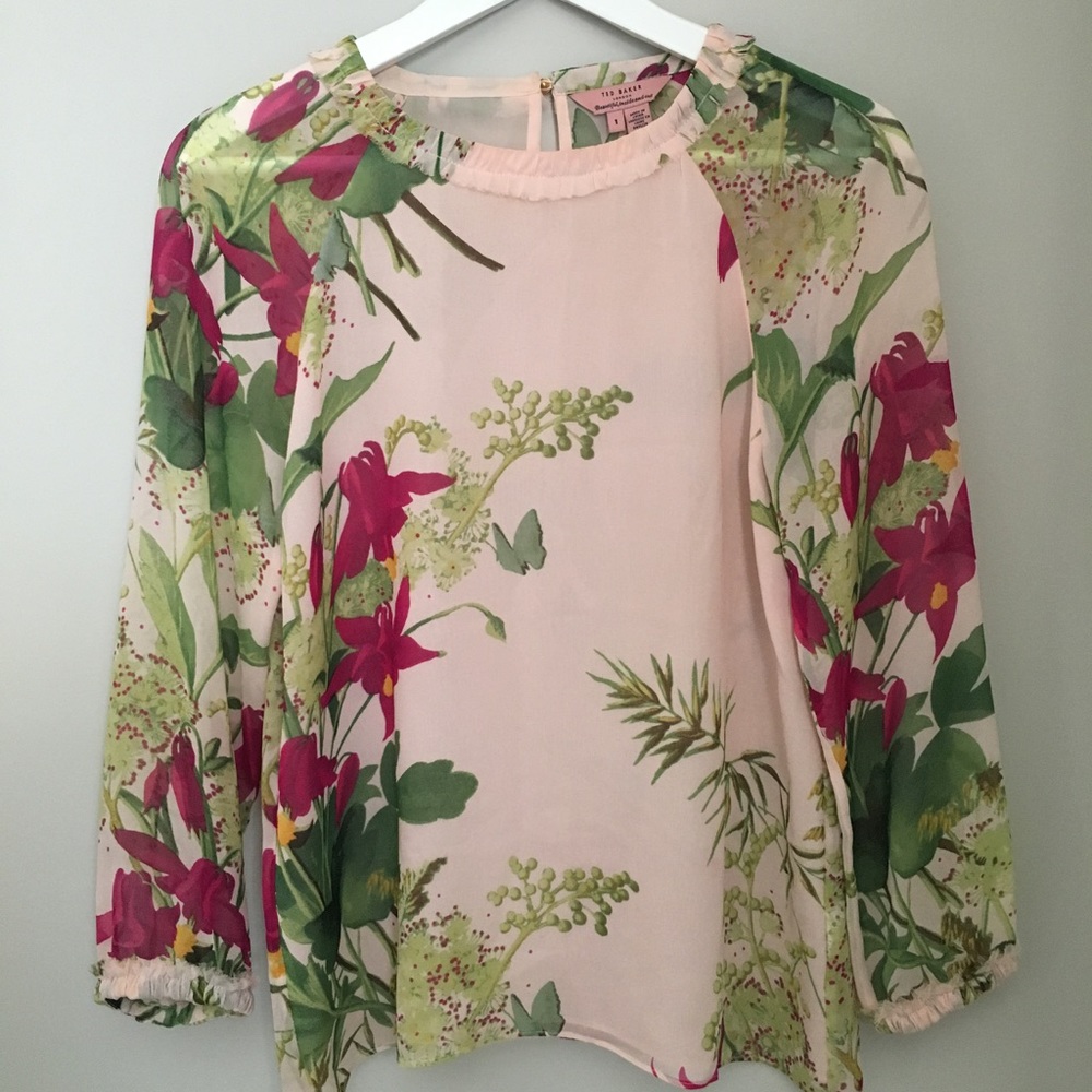 Ted Baker Floral long sleeve shirt, size 1
